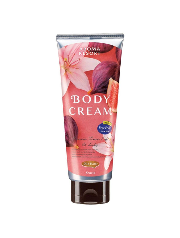 KRACIE AROMA RESORT BODY CREAM 170G- RENEW TIME FIG & LILY