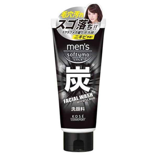 KOSE MEN'S SOFTIMO FACIAL WASH CHARCOAL 130 G