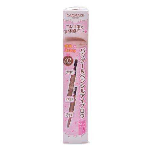CANMAKE 3IN1 EYEBROW 02 ASH BROWN PENCIL