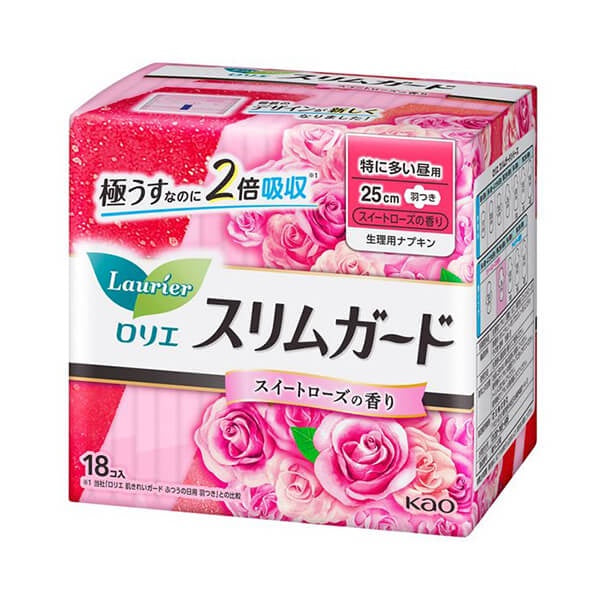 KAO SLAURIER SLIM GUARD SWEET ROSE, DAYTIME 18 PACKS