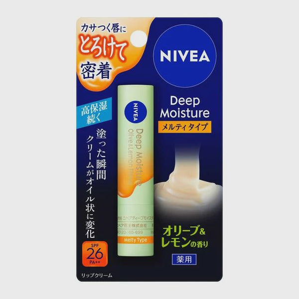 NIVEA DEEP MOISTURE LIP, MELTY TYPE OLIVE & LEMON SCENT