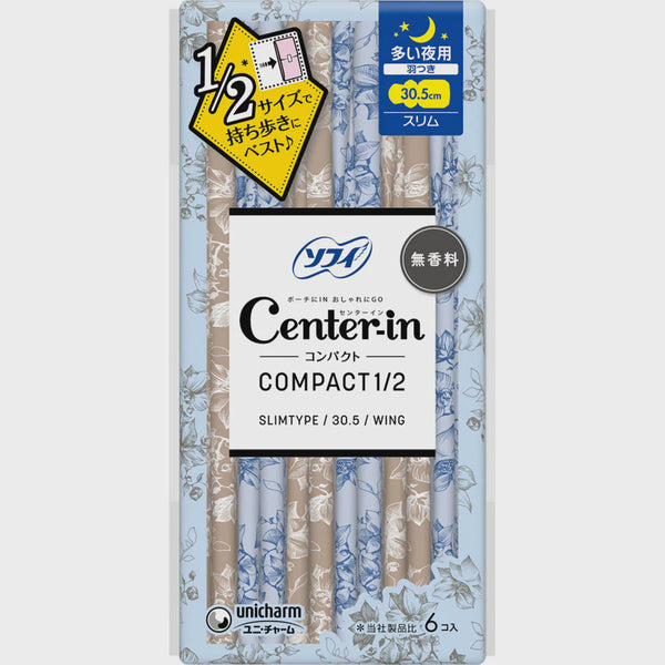 UNICHARM CENTER IN-COMPACT FLUFFY NIGHT USE FOR HEAVY FLOW 6P