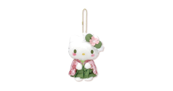 Sanrio Mascot Holder - Hello Kitty : Matcha Sakura Kimono