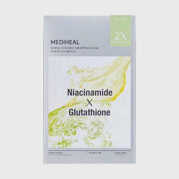 MEDIHEAL DERMA SYNERGY WRAPPING MASK NIACINAMIDE X GLUTATHIONE 4PCS