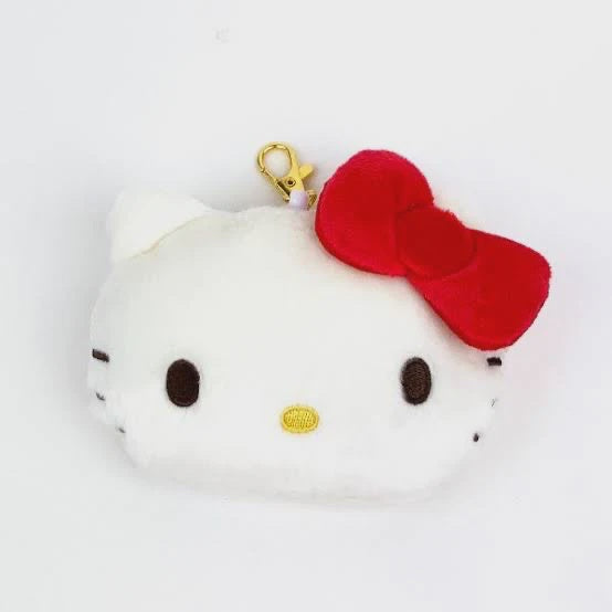 Sanrio Face Pass Case Coin Case with Reel - Hello Kitty