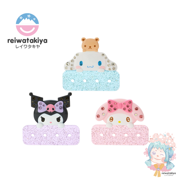 JAPAN SANRIO ORIGINAL CUSTOM BADGE WITH CLIP - KUROMI