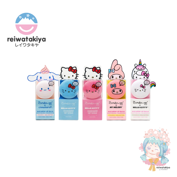 THE CREAM SHOP MACARON LIP BALM CINNAMOROLL HOLIDAY PEPPERMINT COCOA