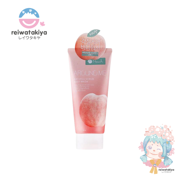 AROUND ME -- Natural Scrub Body Wash Peach 200ml