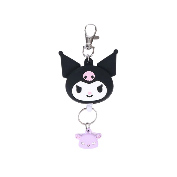 SANRIO REEL KEYCHAIN KUROMI FACE DESIGN
