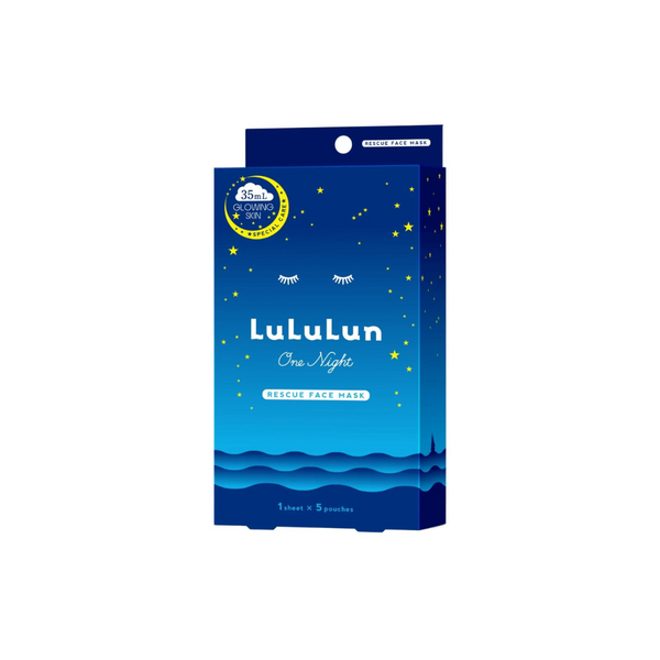 LULULUN ONE NIGHT RESCUE FACIAL MASK 5 SHEET- TRANSPARENCY