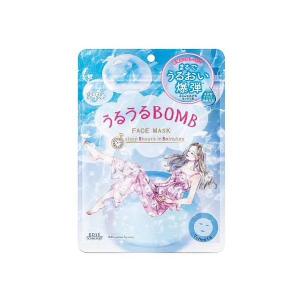 KOSE COSMETICS PORT CLEAR TURN URUURU BOMB MASK 7 SHEETS