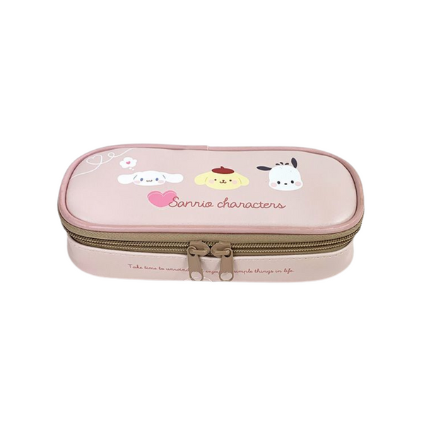 SANRIO LEATHER FULL OPEN PEN CASE