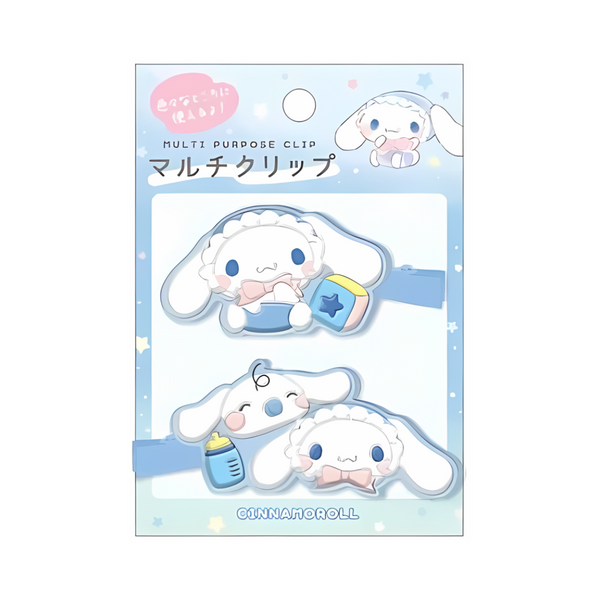 Japan Sanrio Rubber Hair Clip Set - Cinnamoroll