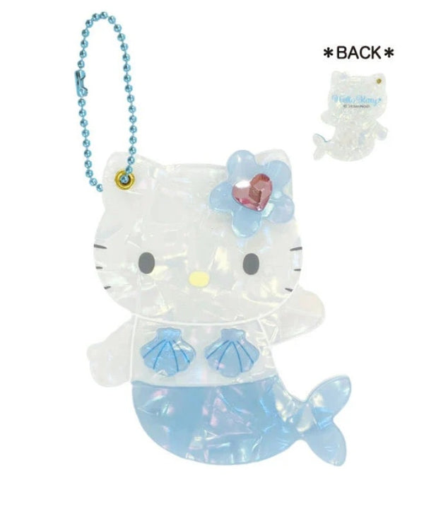 Sanrio Hello Kitty Shell Mirror Key Chain Mermaid (Blue)