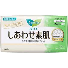 KAO LAURIER HAPPY BARE SKIN FOR HEAVY DAYS, 22.5 CM, WITH WINGS, 20 PIECES