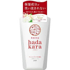 Lion HADAKARA Moisture Retaining Liquid Body Wash Soap 500ml - Fresh Floral