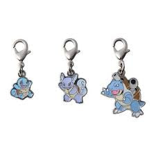 Pokemon Center Original National Pokedex Metal Charm 007- 008- 009 Squirtle Blastoise