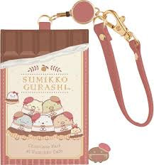 SAN-X PASS CASE WITH REEL - SUMIKKO GURASHI : CHOCOLATE FAIR AT SUMIKKO CAFE