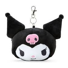 Sanrio Face Pass Case Coin Case with Reel - Kuromi