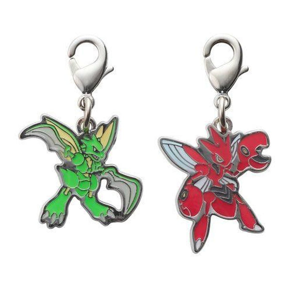 POKEMON CENTER ORIGINAL NATIONAL POKEDEX METAL CHARM 123, 212 Scyther Scizor