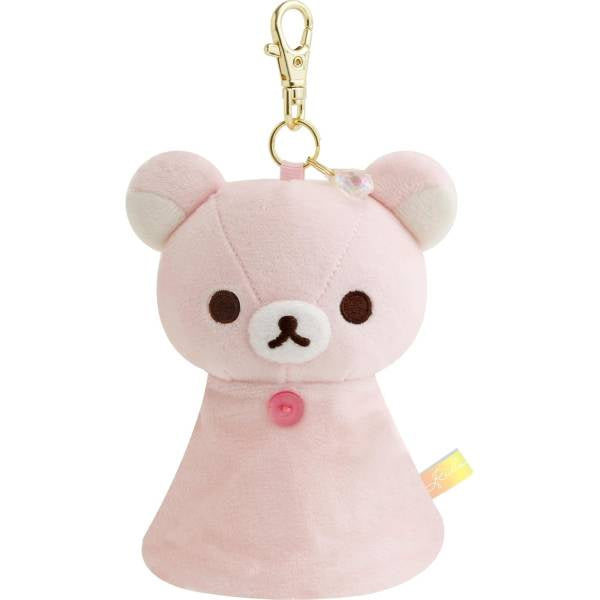 Japan San-X Plush Reel Key Cover - Rilakkuma : Rainy Day to Sunny PinkKori
