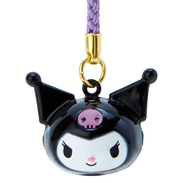 SANRIO KUROMI FACE SHAPED BELL KEYCHAIN STRAP STRING BRASS