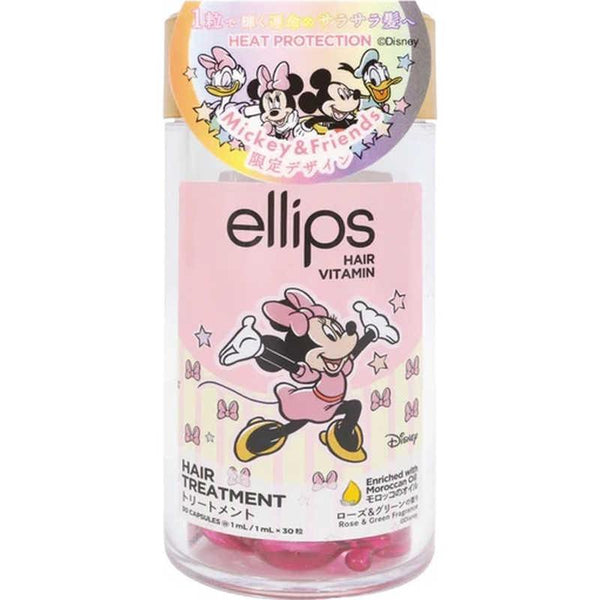 ELLIPS HAIR OIL BOTTLE TYPE 30 CAPSULE (PINK ROSE & GRE-MENTN SCENT) MINNIE